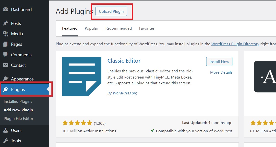 upload plugin